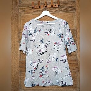 LOFT short sleeve floral sweatshirt